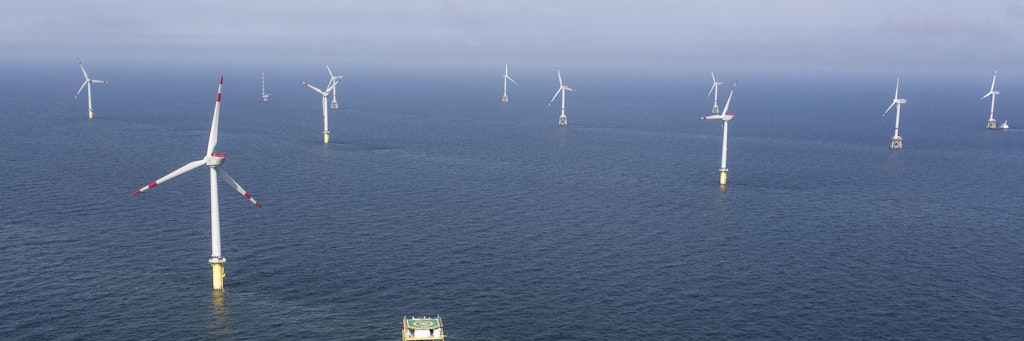 Offshore Windpark Alpha Venus, in der Nordsee vor Borkum. Ein ähnliches Windpark könnte auch vor Warnemünde entstehen. 