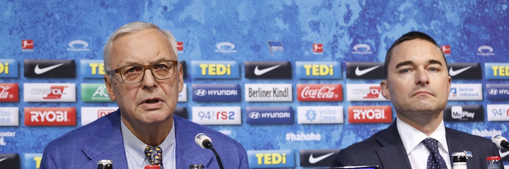 Hertha-Präsident Werner Gegenbauer (l.) und Investor Lars Windhorst arbeiten seit Sommer 2019 zusammen. 