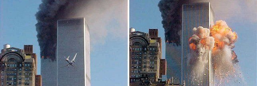 Terroristen steuerten am 11.9.2001 Jets ins New Yorker World Trade Center.