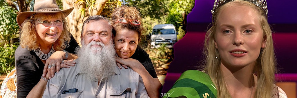 Milchkönigin Luisa Hochstein erklärte jetzt im Riverboat, warum sie die Kuppel-Show „Bauer sucht Frau“ nicht mag. Links: Werner (64) aus Südafrika mit Katrin (62, l.), Erzieherin aus Hessen, und Conny (55), Erzieherin aus Baden-Württemberg.