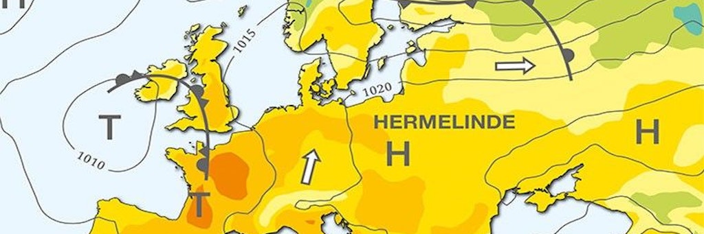 Tief Hermeline zieht nach Osten ab, vom Westen her bringt ein Tief Gewitter mit Starkregen.