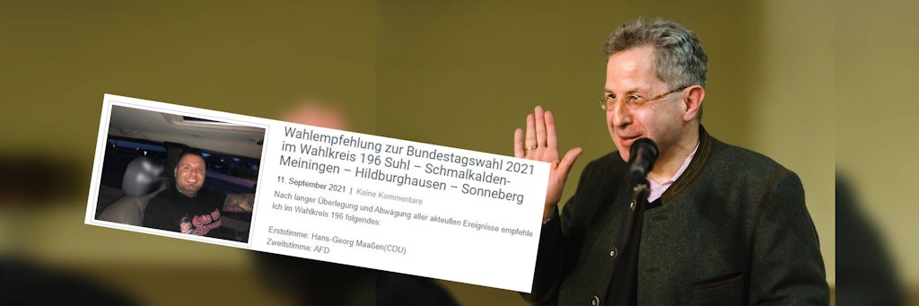 Ein bekannter Neonazi kann offenbar mit den Inhalten von Hans Georg Maaßen eine Menge anfangen und ruft zu seiner Wahl auf.