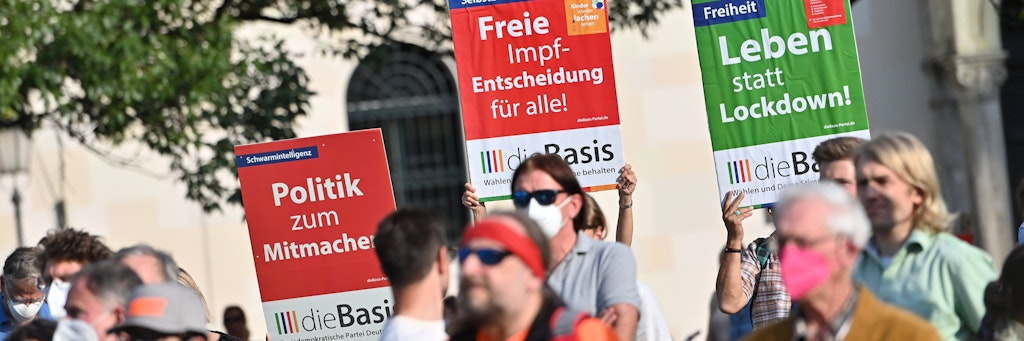 Veranstaltung der Impfskeptiker-Partei DieBasis