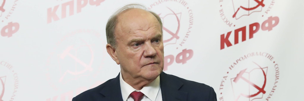 Gennadi Sjuganow, Chef der russischen Kommunisten, glaubt nicht an die absolute Mehrheit, die die Kremlpartei Geeintes Russland errungen haben soll. 