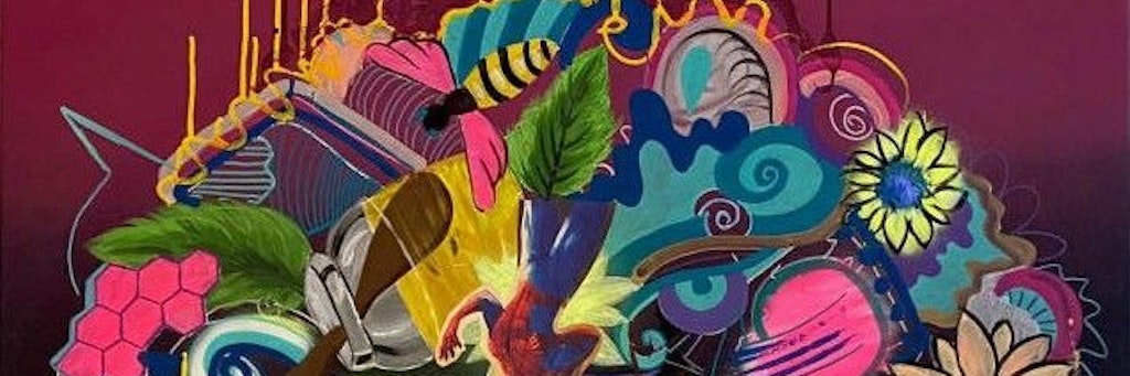 Dieses Acrylbild wurde dem Künstler im ICE gestohlen. Es ist 25.000 Euro wert.