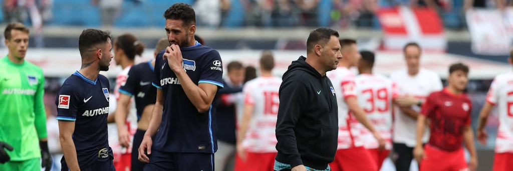 Waren in Leipzig bedient und bekamen am Dienstagabend gefühlt einen weiteren Tiefschlag: Trainer Pal Dardai und seine Hertha-Profis.