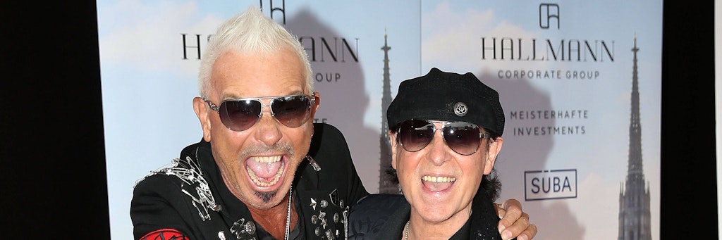 Die Rock-Opas stehen noch recht gut im Saft. Rudolf Schenker und Klaus Meine im August.