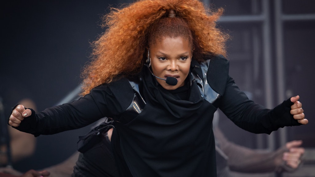 Janet Jackson, Sängerin aus den USA, tritt beim Glastonbury Festival auf der Worthy Farm auf.