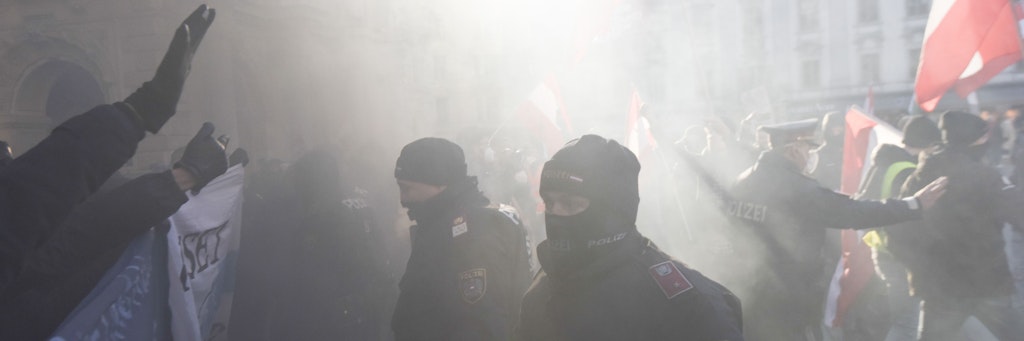 Protest gegen Corona-Einschränkungen am Wochenende in Graz. 