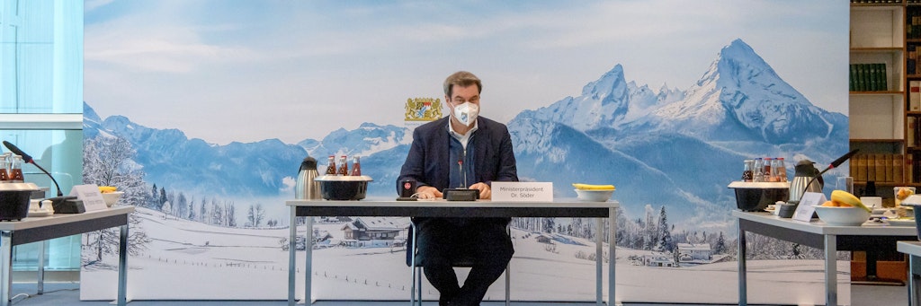 Bayerns Ministerpräsident Markus Söder (CSU) bei der Kabinettssitzung am Dienstag in München.