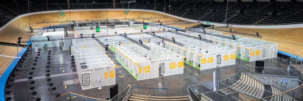 Auch im Velodrom kann man sich bald gegen das Coronavirus impfen lassen. Doch auch hier wird noch auf die Lieferung der Impfdosen gewartet.