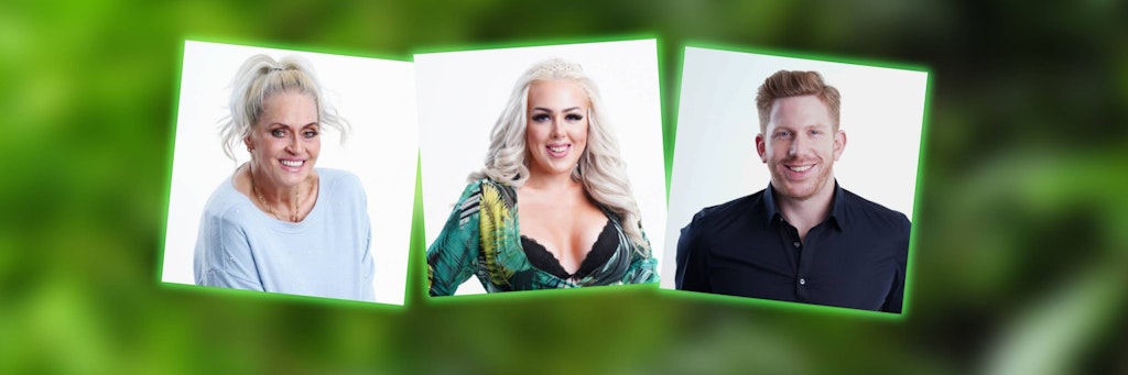 Bea Fiedler, Lydia Kelovitz und Lars Tönsfeuerborn sind das zweite Trio im Dschungelshow-Tiny House.