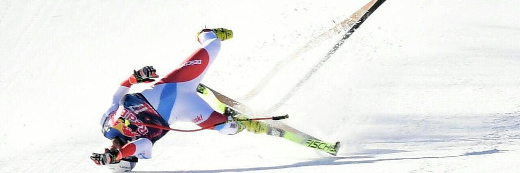 Urs Kryenbühl krachte mit dem Kopf voraus auf die Piste.