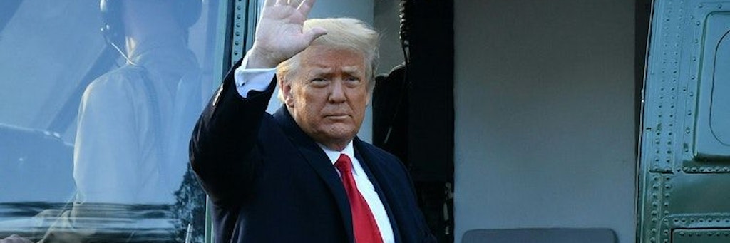 Ex-US-Präsident Donald Trump beim Abschied am Weißen Haus.