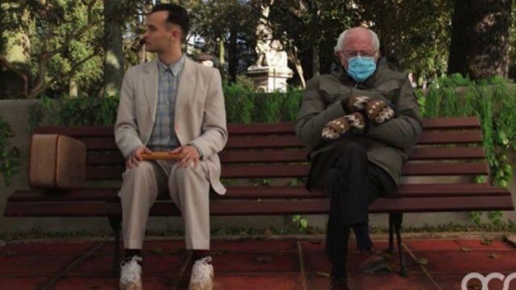 Ein User platzierte Bernie in eine Filmszene von „Forrest Gump“