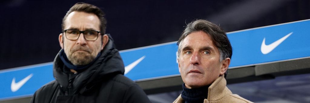 Manager Michael Preetz (l.) und Trainer runo Labbadia mussten nach dem 1:4 gegen Bremen gehen. 