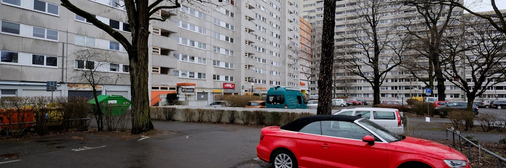 Die Wohnanlage in der Angerburger Allee in Charlottenburg-Wilmersdorf.<br>