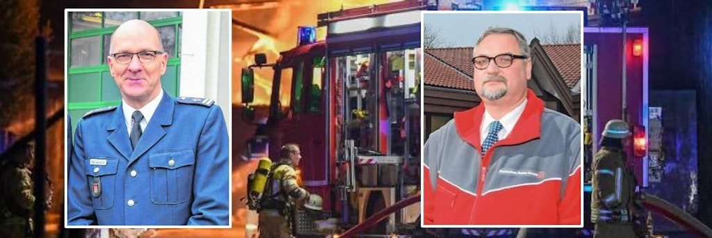 Geimpft: Bernd Herrenkind, Leiter der Feuerakademie und Harald Krüger, Vorstand beim DRK Hamburg Harburg. 