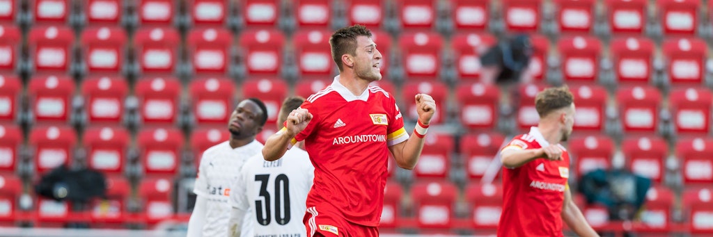 Robin Knoche jubelt über sein erstes Tor für Union.