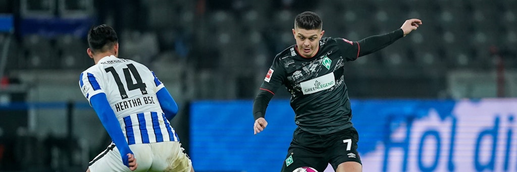 Milot Rashica spielte vor acht Tagen noch mit Werder Bremen gegen Hertha. 