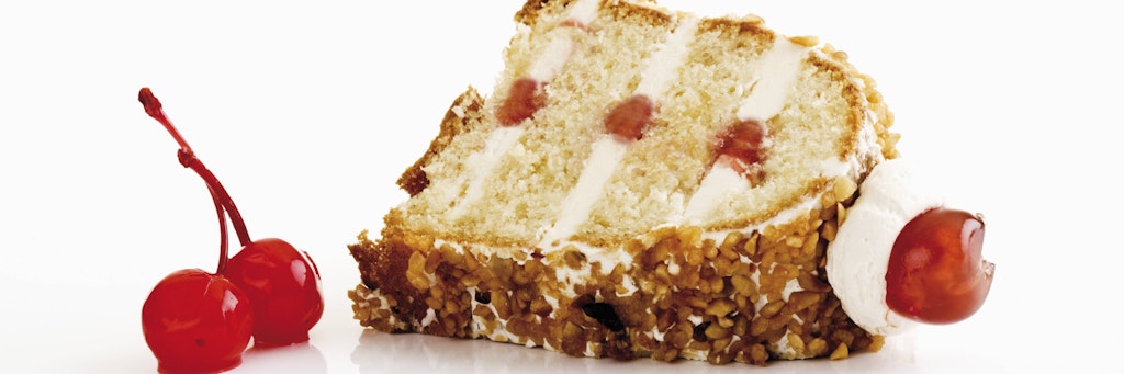 Ein Stück Frankfurter Kranz, ein klassischer Buttercreme-Kuchen