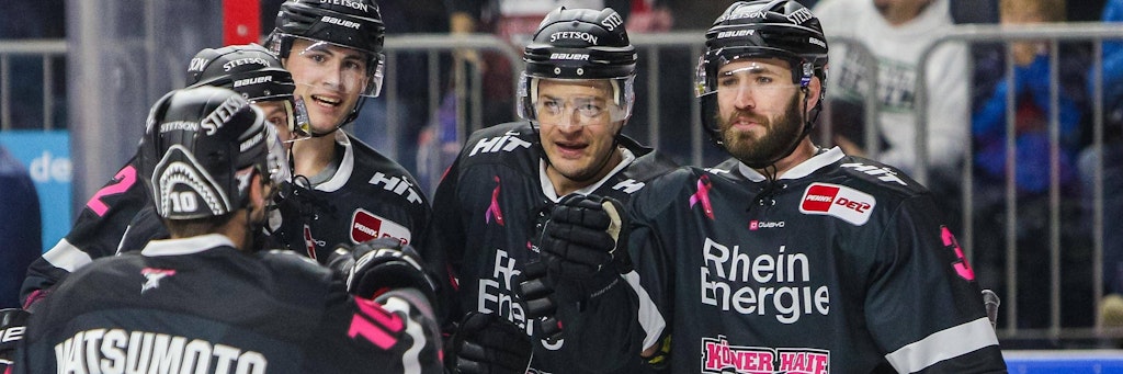 Landon Ferraro (r.) und seine Kölner Haie hatten zuletzt reichlich Grund zum Jubeln.