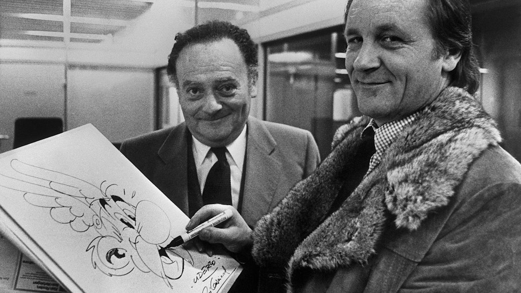 Alberto Uderzo (r.) hatte die Figuren Asterix und Obelix 1959 gemeinsam mit dem Autor René Goscinny geschaffen.