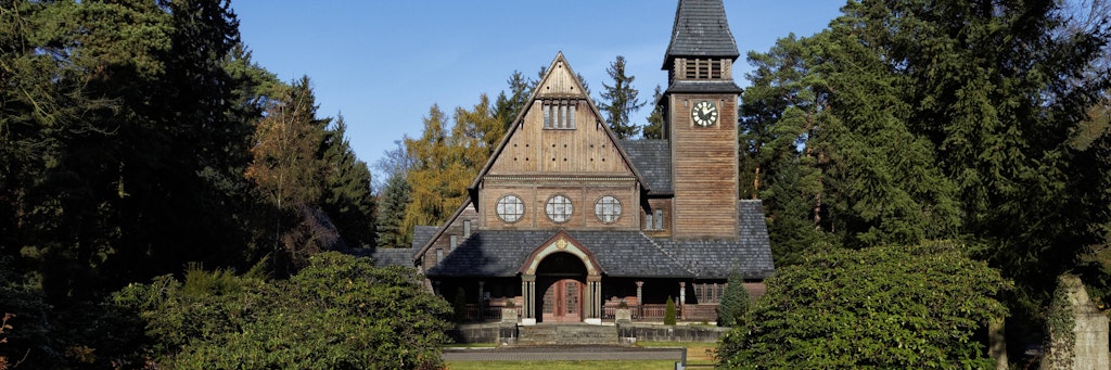 Die Kapelle auf dem Friedhof in Stahnsdorf.