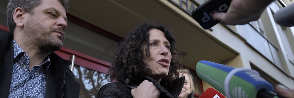 Grünen-Frontfrau Bettina Jarasch nach den Sondierungsgesprächen am Dienstag.