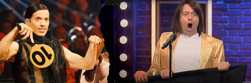 Links das Original, rechts die Fälschung: Max Giermann parodierte bei „LOL“ den Choreographen Jorge Gonzalez.