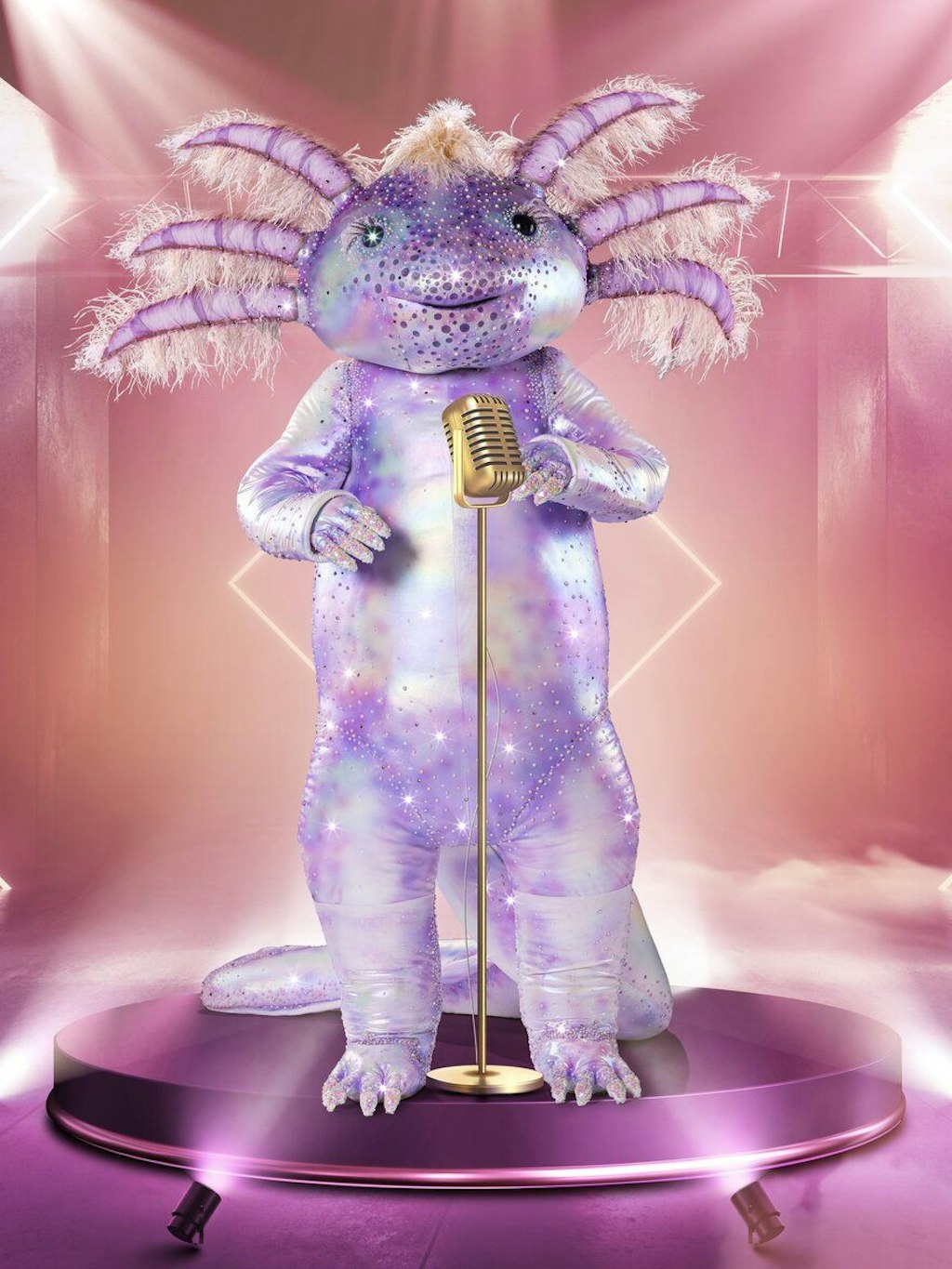 Beim Kostüm des Axolotl haben sich die Masken-Bastler von „The Masked Singer“ wieder kräftig ins Zeug gelegt.