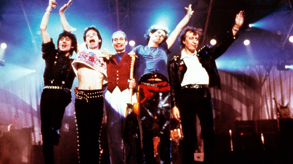 Die Stones Anfang der 1990er Jahre bei einem ihrer sensationellen Konzerte während der Urban-Jungle-Tour.