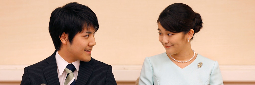 Kei Komuro und Prinzessin Mako bei einem Presse-Event zu ihrer Verlobung am 3. September 2017.