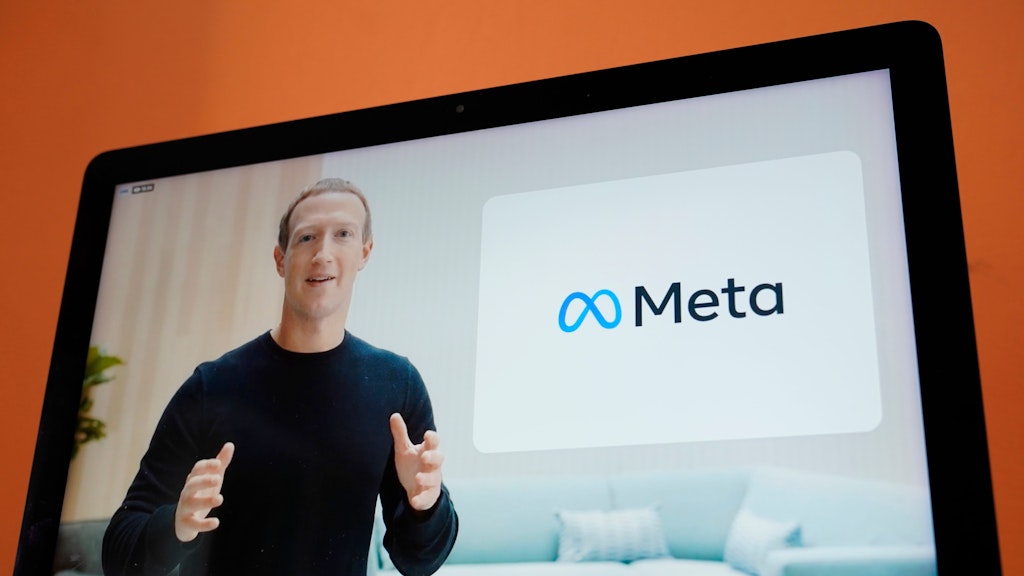 Konzernchef Mark Zuckerberg bei der Präsentation des neuen Namens. 