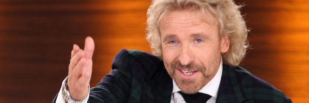 Showmaster Thomas Gottschalk moderiert die Unterhaltungssendung „Wetten, dass..?“. 
