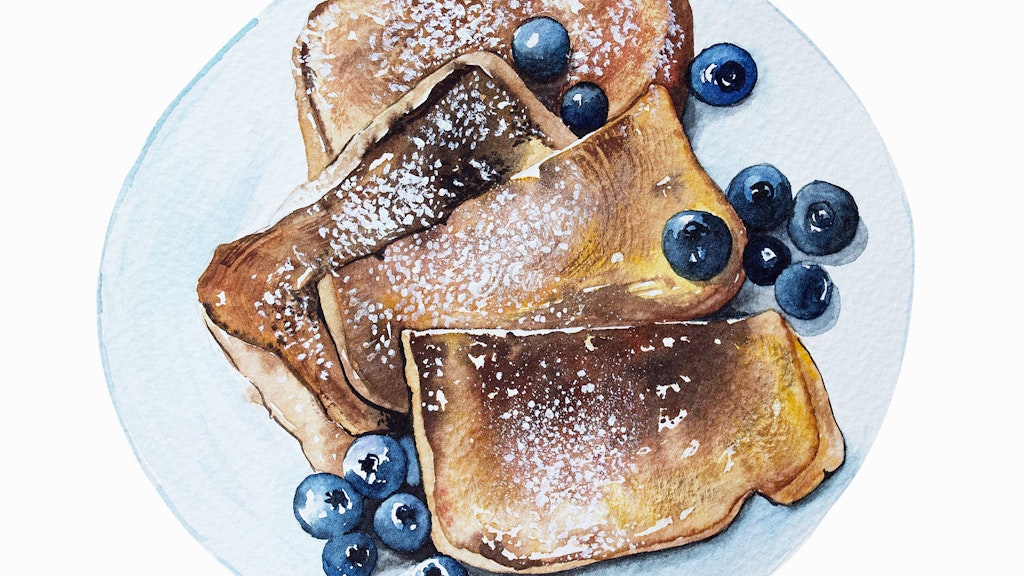 Mit einem leckeren Topping (hier Heidelbeeren) werden Arme Ritter oder Frenchtoasts noch leckerer.