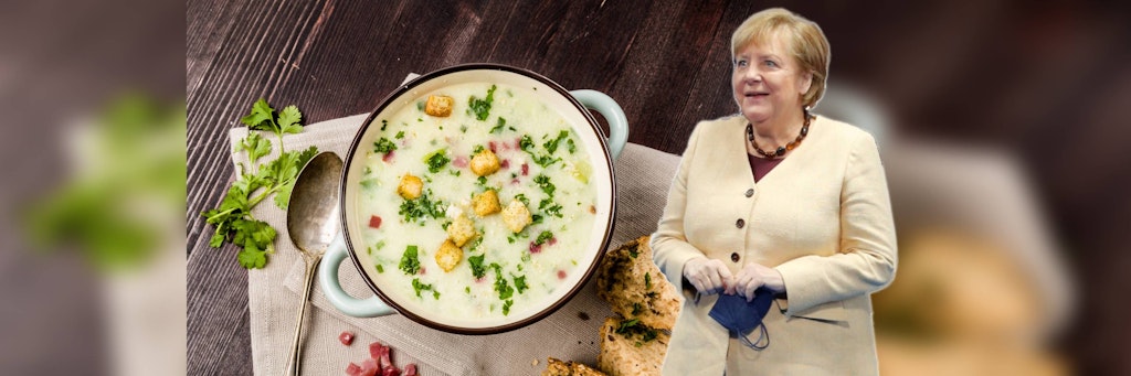 Angela Merkel isst am liebsten Pommersche Kartoffelsuppe. Und Sie können das Gericht nachkochen.