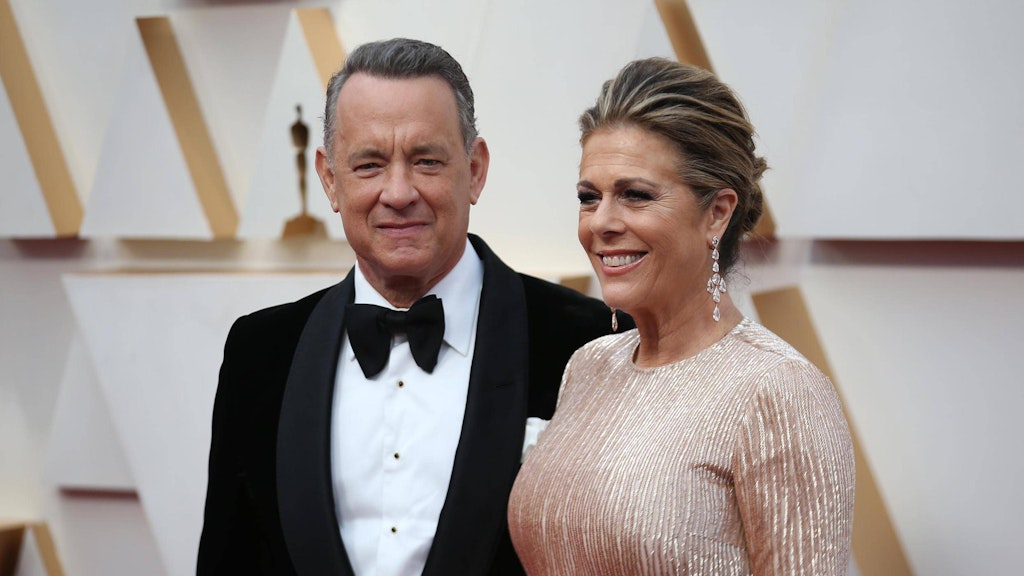 Hollywoodstar Tom Hanks mit seiner Frau Rita Wilson. Im Film „Cast Away - Verschollen“ war ein alter Volleyball Hanks' einziger Gefährte auf einer einsamen Insel. 
