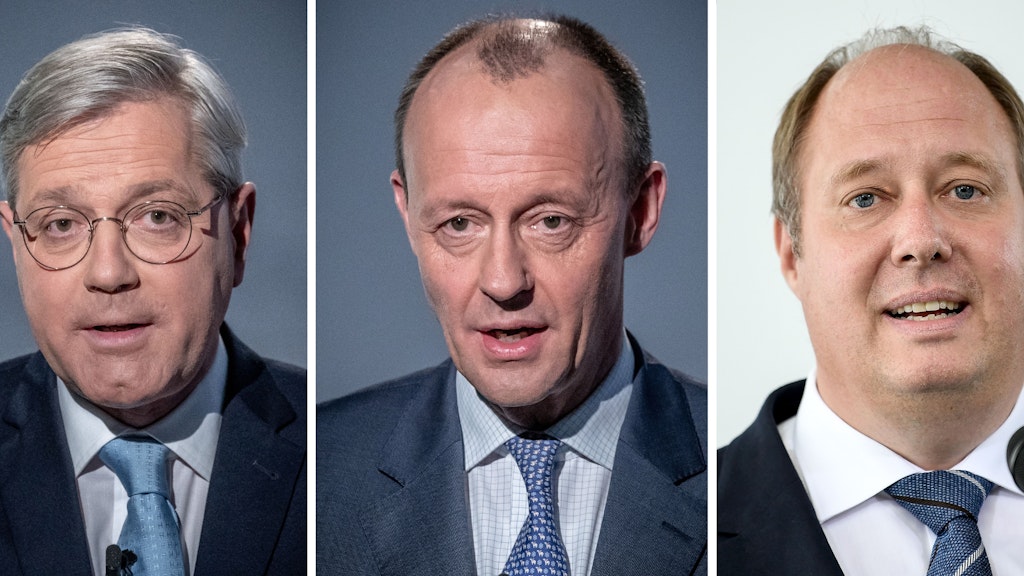  Die CDU-Politiker Norbert Röttgen, Friedrich Merz und Helge Braun (v. l.) wollen Parteichef werden.