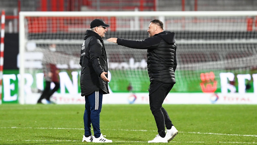Kennen sich nicht besonders gut, schätzen sich aber dennoch sehr: Union-Trainer Urs Fischer und Hertha-Coach Pal Dardai (r.). 