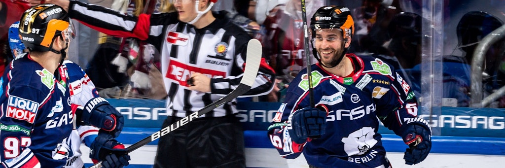 Da hat er allen Grund zur Freude: Eisbär Frans Nielsen feiert sein Zauber-Tor zum 2:1 gegen die Adler Mannheim.