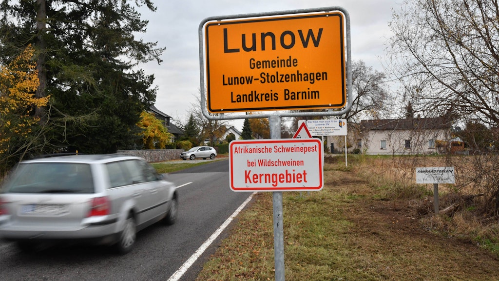 Das Dorf Lunow befindet sich in der Kernzone. In verschiedenen Radien um den ersten Fund eines kranken Tieres sind Pufferzone, weiße Zone und gefährdetes Gebiet ausgewiesen.