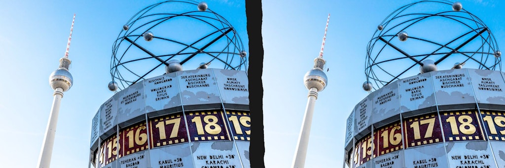 In einem Foto der Berliner Weltzeituhr haben wir zehn winzige Fehler versteckt. Können Sie sie entdecken?