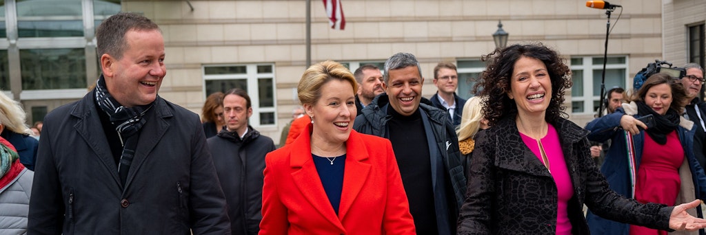 Klaus Lederer, Franziska Giffey und Bettina Jarasch wollen SPD, Grüne und Linke erneut zusammen Berlin führen lassen.