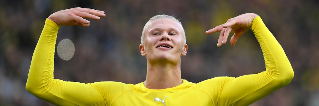 Kann dem BVB bei Sporting Lissabon mit seiner Power nicht helfen und grübelt über seine Zukunft – Dortmunds Erling Haaland.