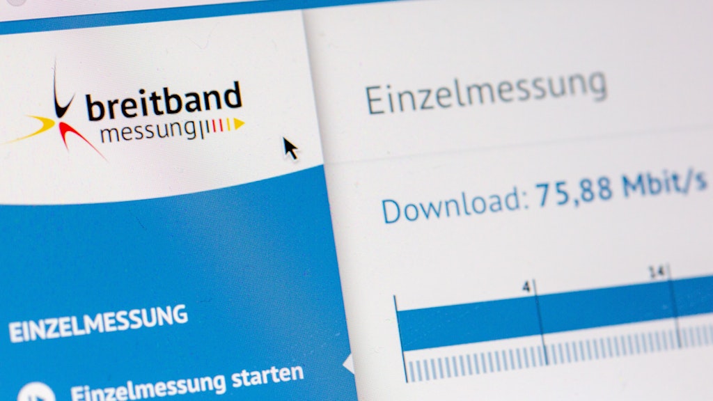 Das Ergebnis einer Downloadmessung ist auf der Breitbandmessung-Desktop-App zu sehen. 