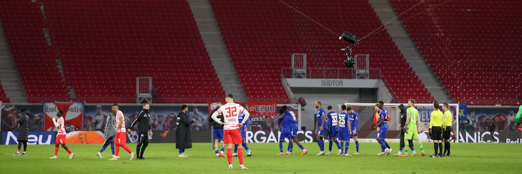 Die Begegnung RB Leipzig - Bayer Leverkusen fand am Sonntag bereits ohne Fans im Stadion statt.
