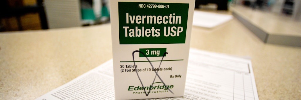 Eine Packung Ivermectin-Tabletten. 