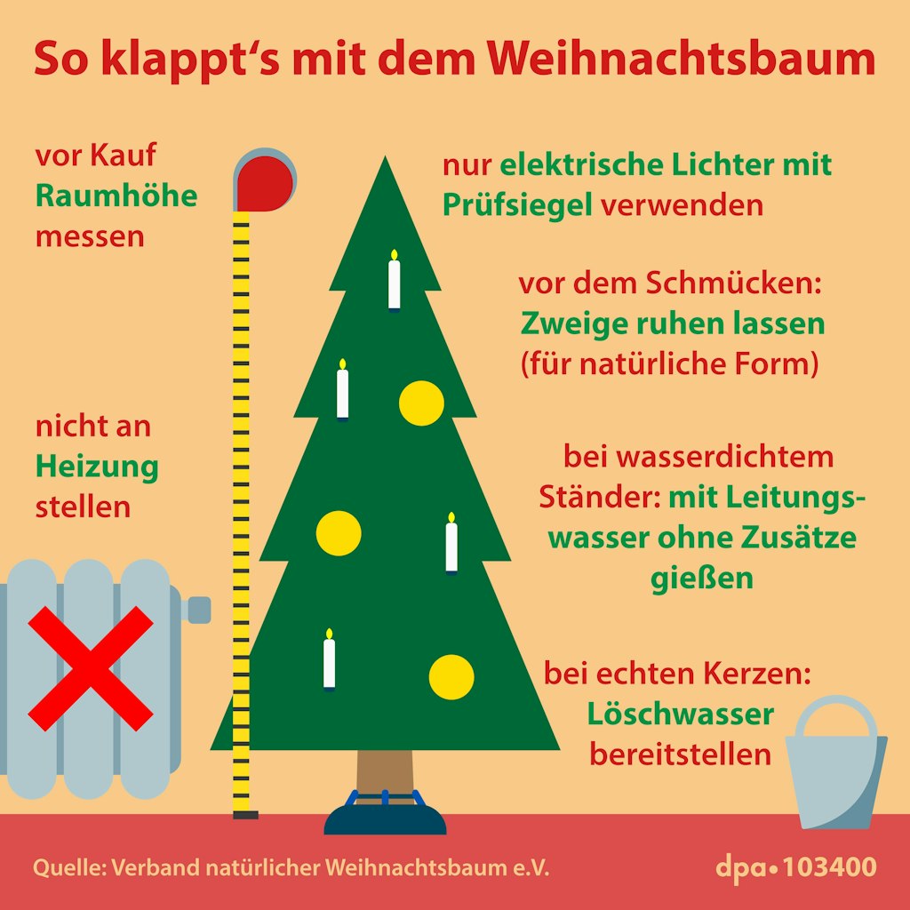 Tipps zum Aufstellen von Weihnachtsbäumen.