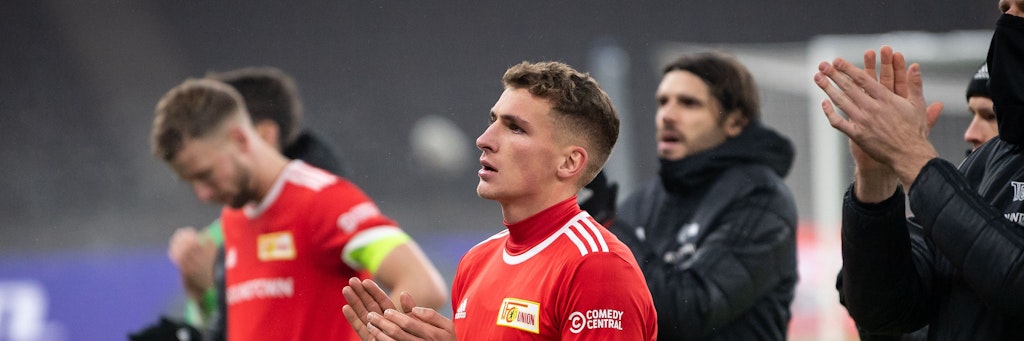 Marvin Friedrich, Grischa Prömel, Christopher Trimmel & Co. bedanken sich bei ihren Fans im Olympiastadion für die Unterstützung.